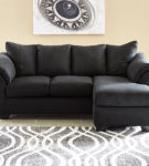 Signature Design by Ashley Darcy Sofa Chaise and Recliner-Black