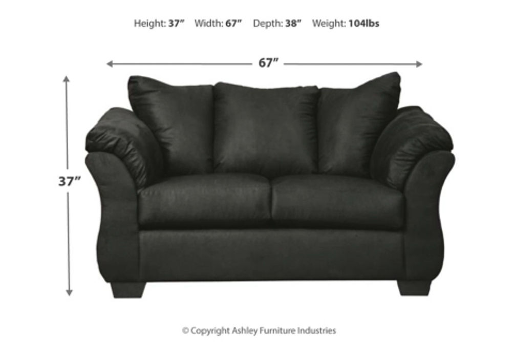 Signature Design by Ashley Darcy Loveseat and Ottoman-Black