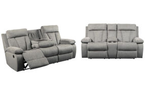 Signature Design by Ashley Mitchiner Reclining Sofa and Loveseat-Fog