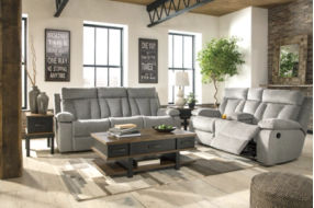 Signature Design by Ashley Mitchiner Reclining Sofa and Loveseat-Fog