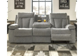 Signature Design by Ashley Mitchiner Reclining Sofa with Recliner-Fog