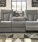 Signature Design by Ashley Mitchiner Reclining Sofa with Recliner-Fog