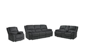 Signature Design by Ashley Draycoll Reclining Sofa, Loveseat and Recliner-Slat
