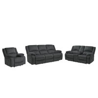 Signature Design by Ashley Draycoll Reclining Sofa, Loveseat and Recliner-Slat