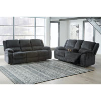 Signature Design by Ashley Draycoll Reclining Sofa and Loveseat-Slate