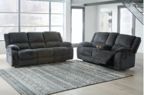 Signature Design by Ashley Draycoll Reclining Sofa and Loveseat-Slate