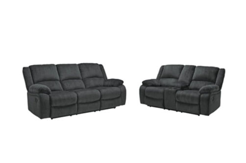 Signature Design by Ashley Draycoll Reclining Sofa and Loveseat-Slate