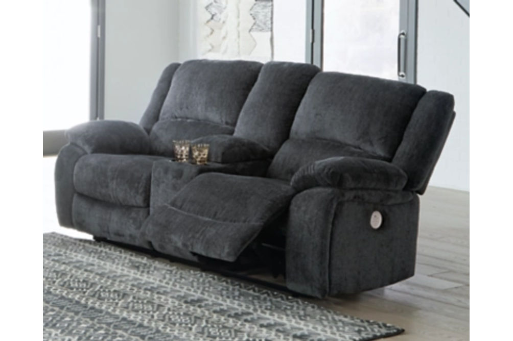 Signature Design by Ashley Draycoll Power Reclining Sofa and Loveseat-Slate