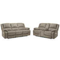 Signature Design by Ashley Draycoll Power Reclining Sofa and Loveseat-Pewter