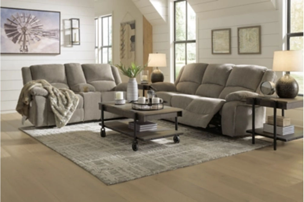 Signature Design by Ashley Draycoll Power Reclining Sofa and Loveseat-Pewter