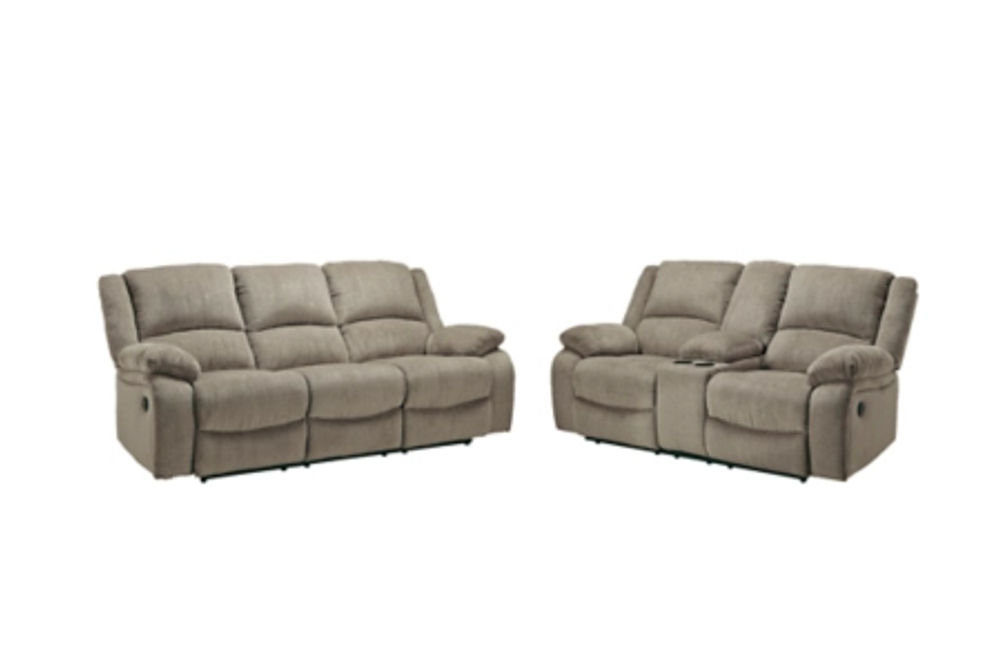 Signature Design by Ashley Draycoll Reclining Sofa and Loveseat-Pewter