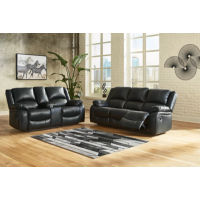 Signature Design by Ashley Calderwell Reclining Sofa and Loveseat-Black