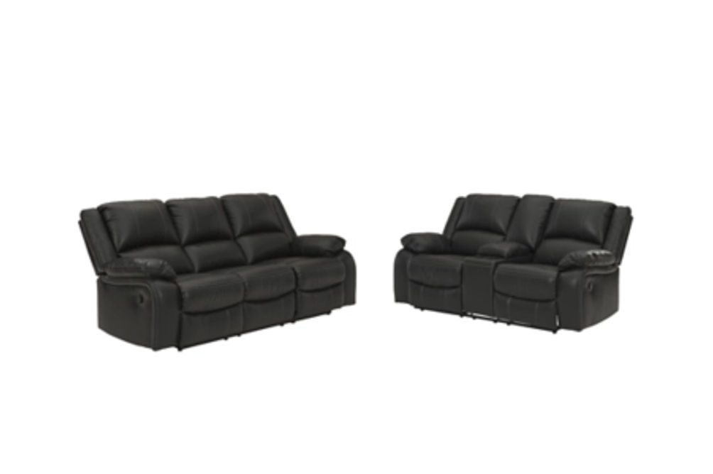 Signature Design by Ashley Calderwell Reclining Sofa and Loveseat-Black