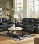 Signature Design by Ashley Calderwell Reclining Sofa and Loveseat-Black