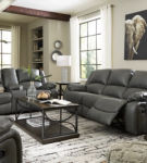 Signature Design by Ashley Calderwell Reclining Sofa and Loveseat-Gray