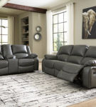 Signature Design by Ashley Calderwell Reclining Sofa and Loveseat-Gray