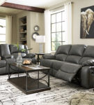 Signature Design by Ashley Calderwell Reclining Sofa and Loveseat-Gray