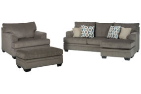 Signature Design by Ashley Dorsten Sofa Chaise with Chair and Ottoman-Slate