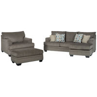 Signature Design by Ashley Dorsten Sofa Chaise with Chair and Ottoman-Slate