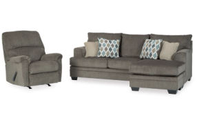 Signature Design by Ashley Dorsten Sofa Chaise and Recliner-Slate