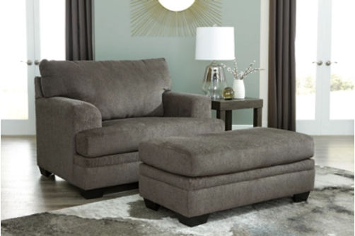 Signature Design by Ashley Dorsten Sofa Chaise with Chair and Ottoman-Slate