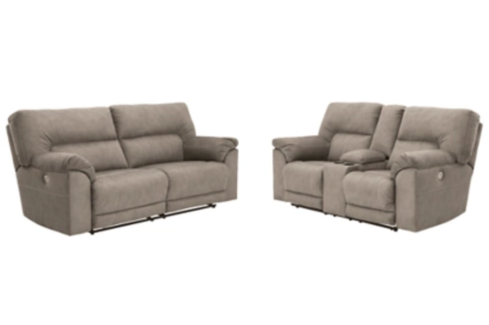 Benchcraft Cavalcade Power Reclining Sofa and Loveseat-Slate