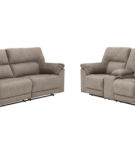 Benchcraft Cavalcade Power Reclining Sofa and Loveseat-Slate