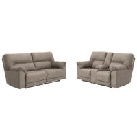 Benchcraft Cavalcade Reclining Sofa and Loveseat-Slate