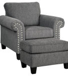 Benchcraft Agleno Chair and Ottoman-Charcoal