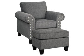 Benchcraft Agleno Chair and Ottoman-Charcoal