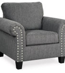 Benchcraft Agleno Sofa, Loveseat, Chair and Ottoman-Charcoal