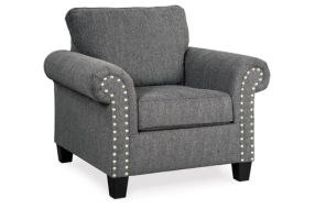 Benchcraft Agleno Sofa, Loveseat, Chair and Ottoman-Charcoal