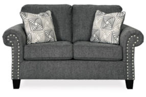 Benchcraft Agleno Sofa, Loveseat, Chair and Ottoman-Charcoal