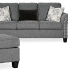 Benchcraft Agleno Sofa, Loveseat, Chair and Ottoman-Charcoal