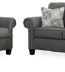 Benchcraft Agleno Sofa and Loveseat-Charcoal