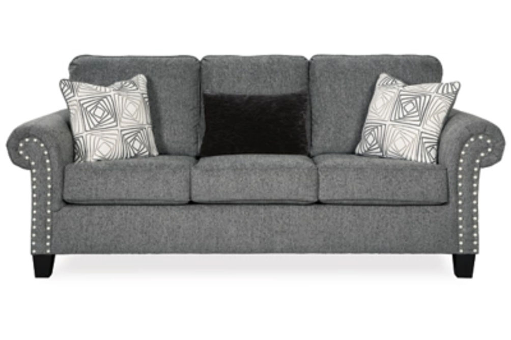 Benchcraft Agleno Sofa, Loveseat, Chair and Ottoman-Charcoal