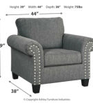 Benchcraft Agleno Sofa, Loveseat, Chair and Ottoman-Charcoal