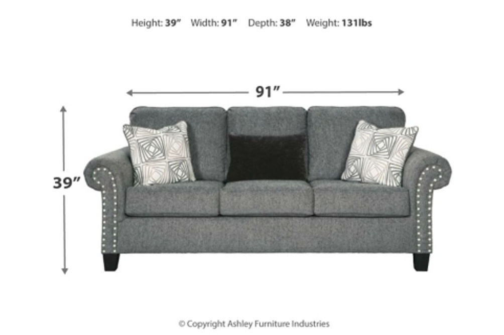 Benchcraft Agleno Sofa and Chair-Charcoal