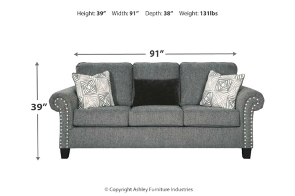 Benchcraft Agleno Sofa and Loveseat-Charcoal