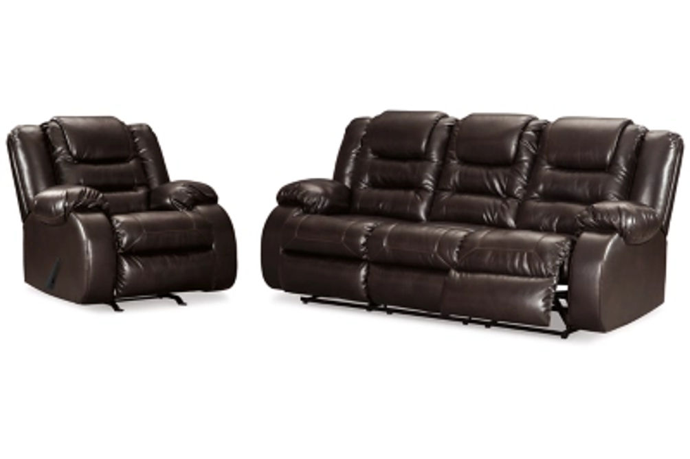 Signature Design by Ashley Vacherie Reclining Sofa and Recliner-Chocolate