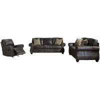 Benchcraft Breville Sofa and Loveseat with Recliner-Charcoal