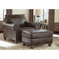 Signature Design by Ashley Nicorvo Chair and Ottoman-Coffee