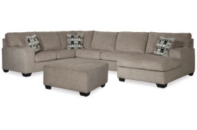 Signature Design by Ashley Ballinasloe 3-Piece Sectional and Ottoman-Platinum