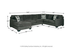 Signature Design by Ashley Ballinasloe 3-Piece Sectional and Ottoman-Smoke