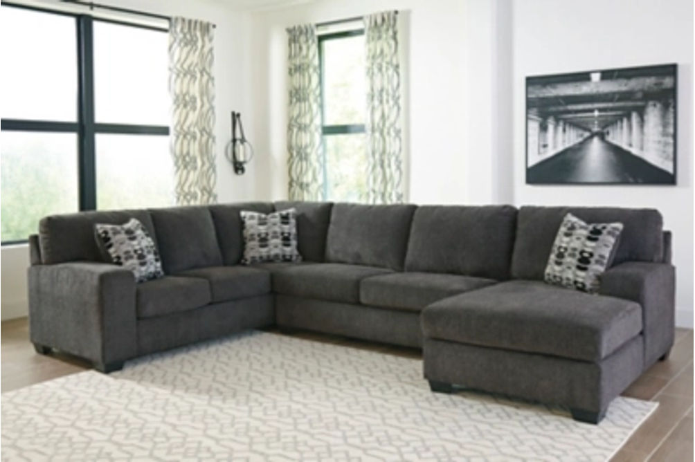 Signature Design by Ashley Ballinasloe 3-Piece Sectional and Ottoman-Smoke