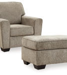 Benchcraft McCluer Chair and Ottoman-Mocha