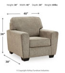 Benchcraft McCluer Sofa, Loveseat, Chair and Ottoman-Mocha