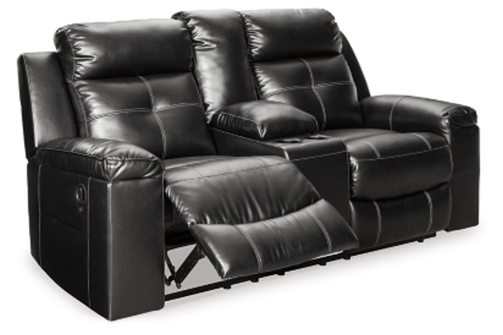 Signature Design by Ashley Kempten Reclining Sofa and Loveseat-Black