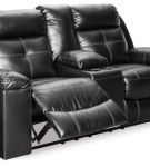 Signature Design by Ashley Kempten Reclining Sofa and Loveseat-Black