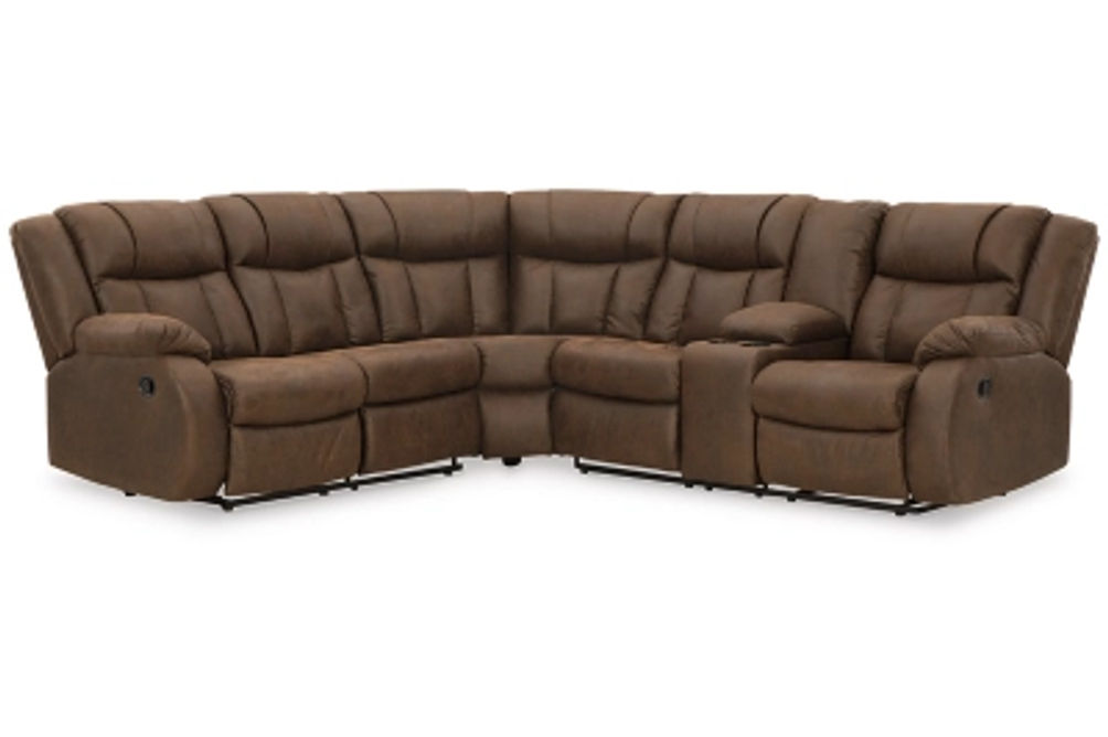 Signature Design by Ashley Trail Boys 2-Piece Reclining Sectional-Walnut